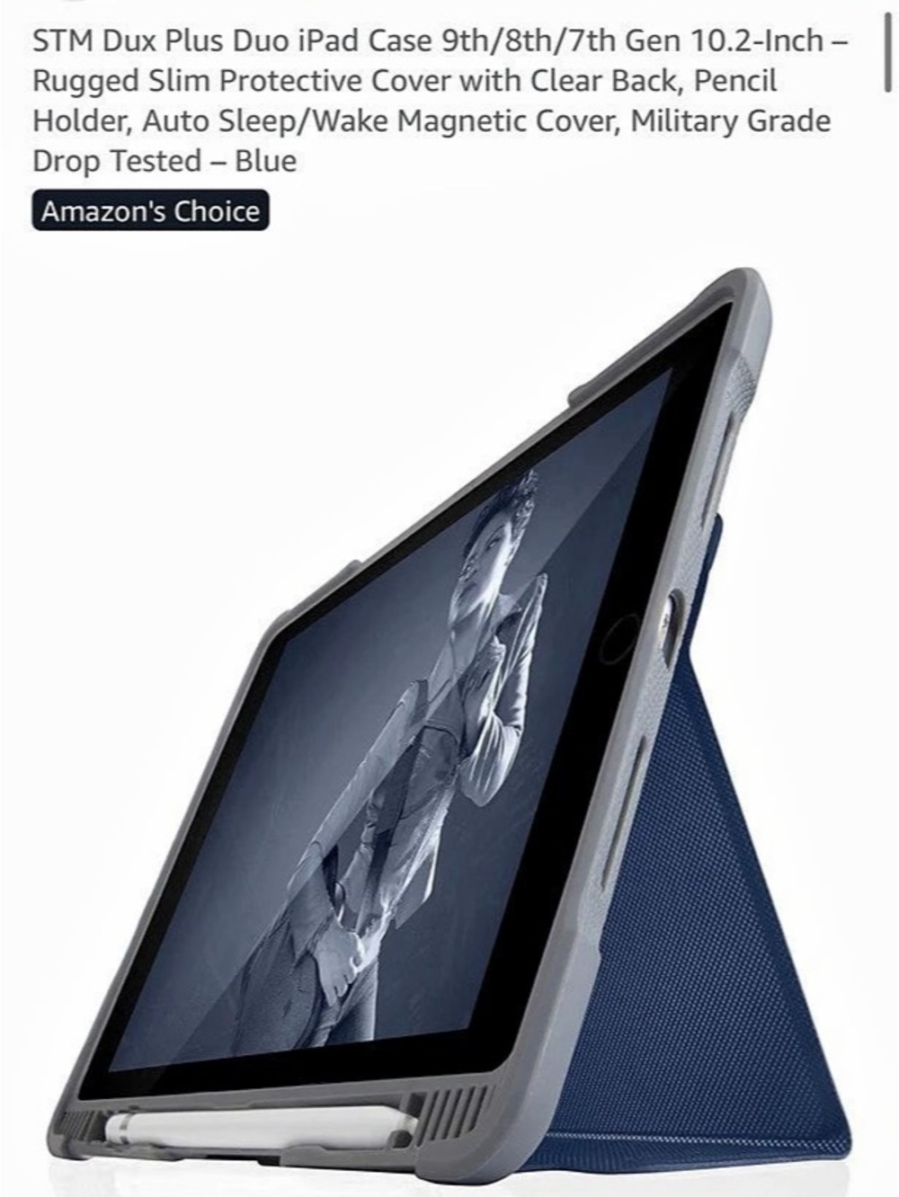 STM Dux Plus Duo iPad Case Blue & Gray NWT